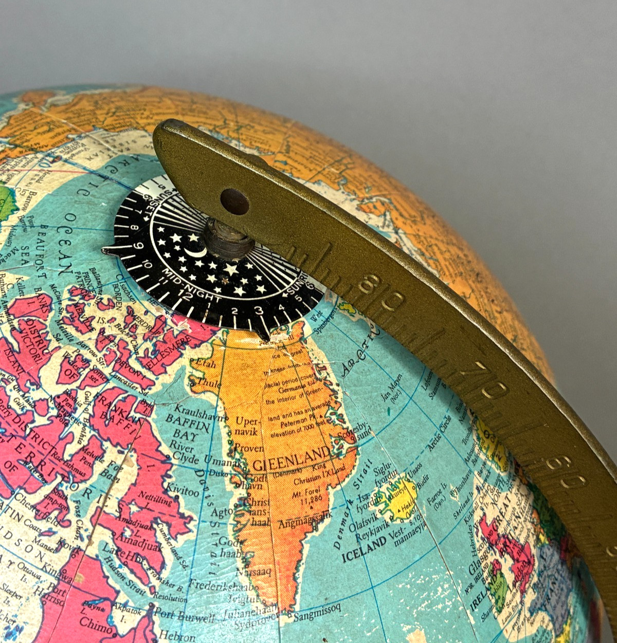 Vintage REPLOGLE 10 Inch Reference Globe ~ Gustav Brueckmann Cartographer ~ USA