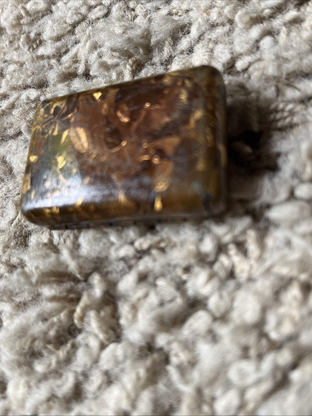 Antique Jahnckes Patent Gold Colored Collar Button Box