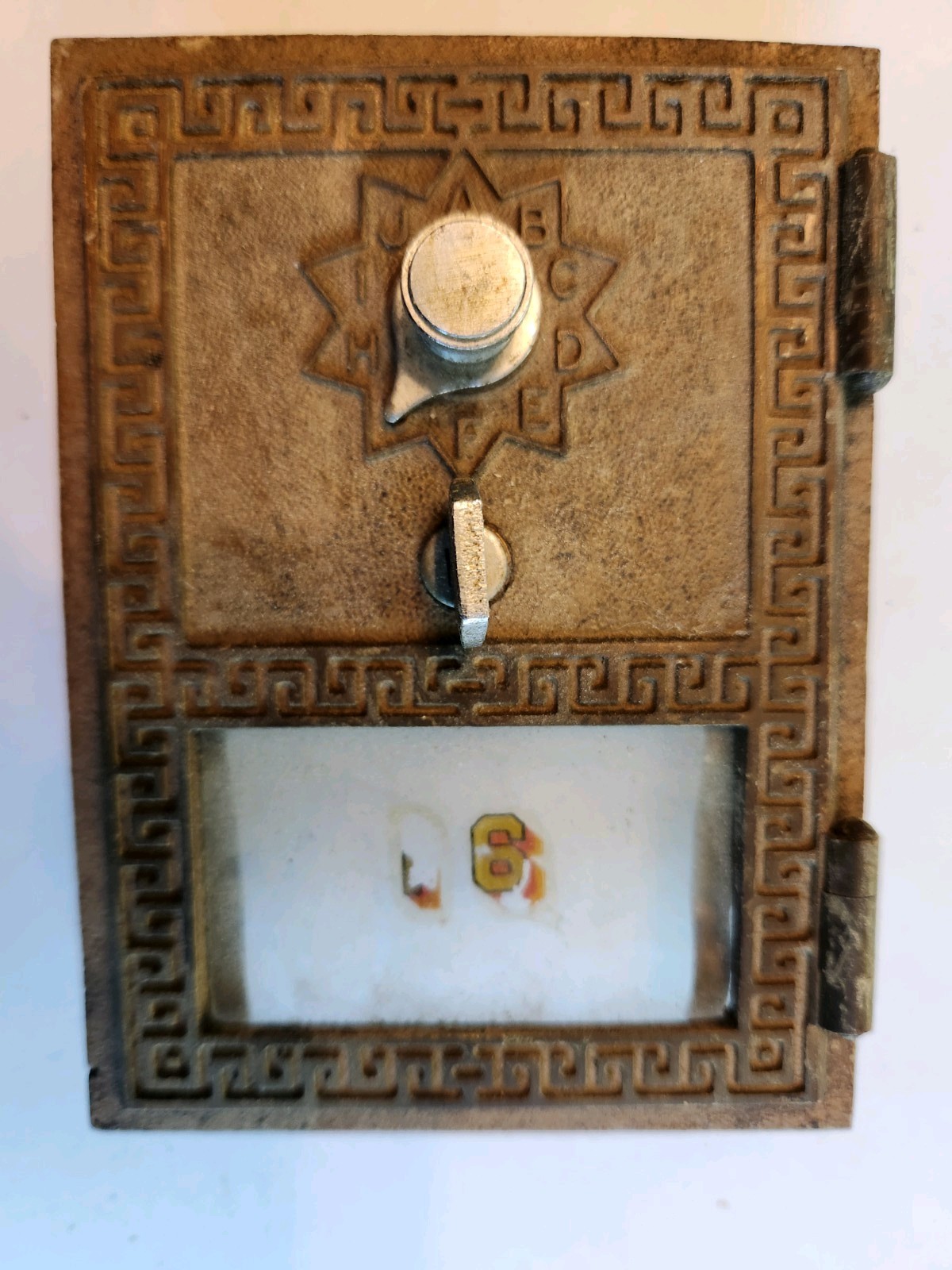 Vintage 1958 American Device Post Office Box Door Original brass