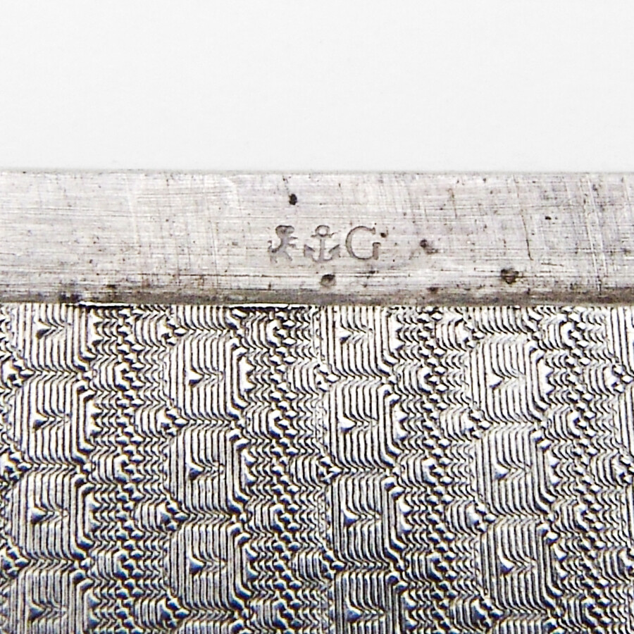 Engine Turned Card Case Gorham Coin Silver 1860 Mono AG From TWG