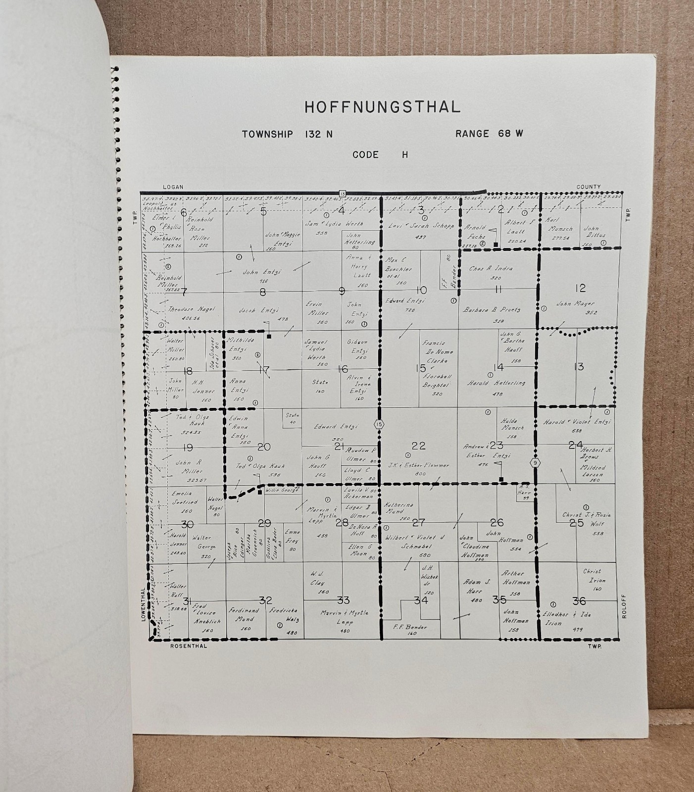 Atlas of McIntosh County North Dakota 1960 Spiral-Bound Paperback Maps