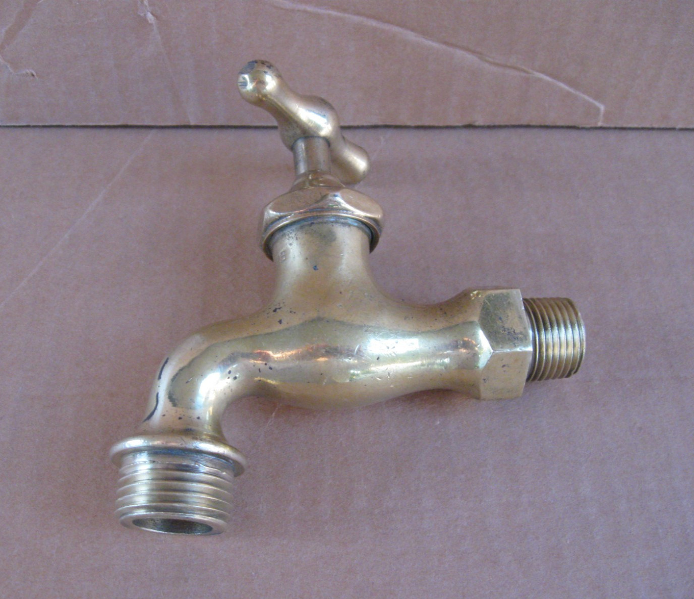 Vintage Stebbins Brass Water Faucet Tap Spigot Hose Bib Farmhouse Nice
