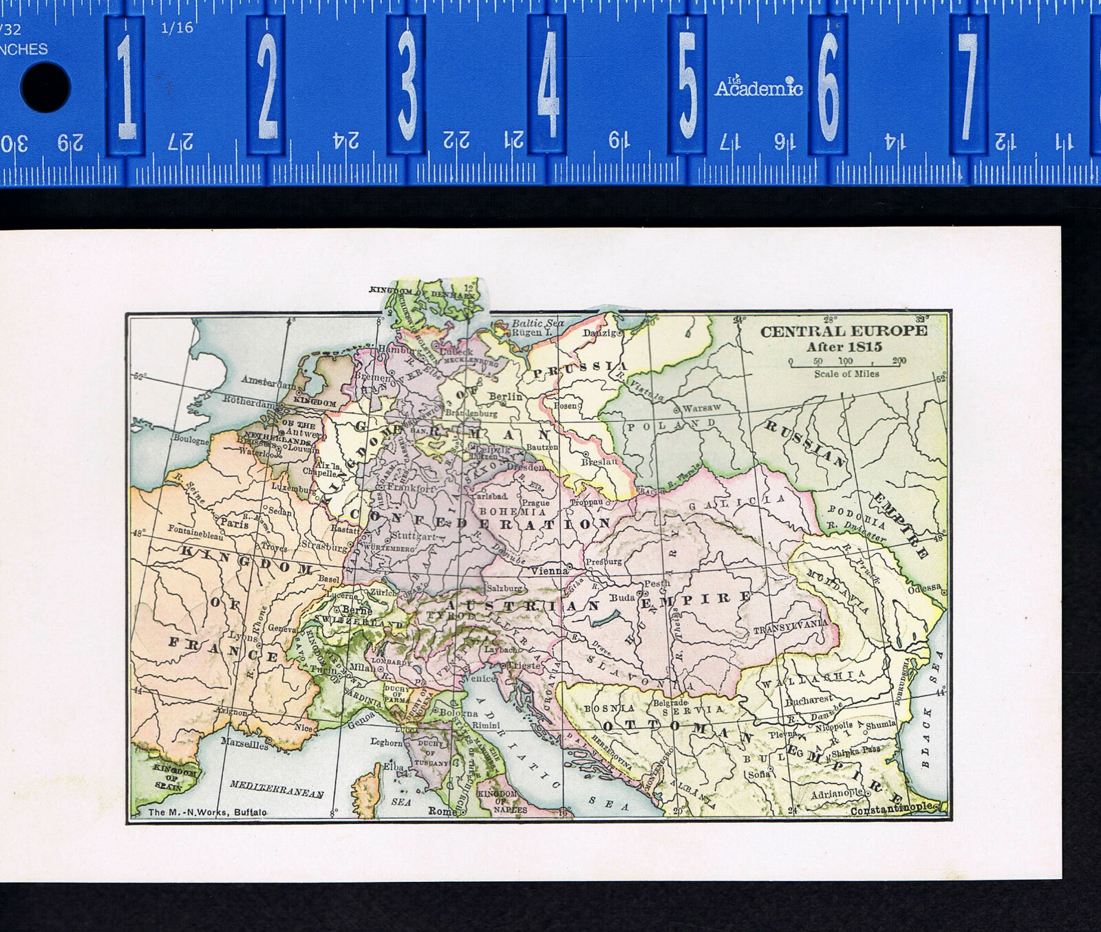 CENTRAL EUROPE after 1815, 1906 Matthews-Northrup Map Print