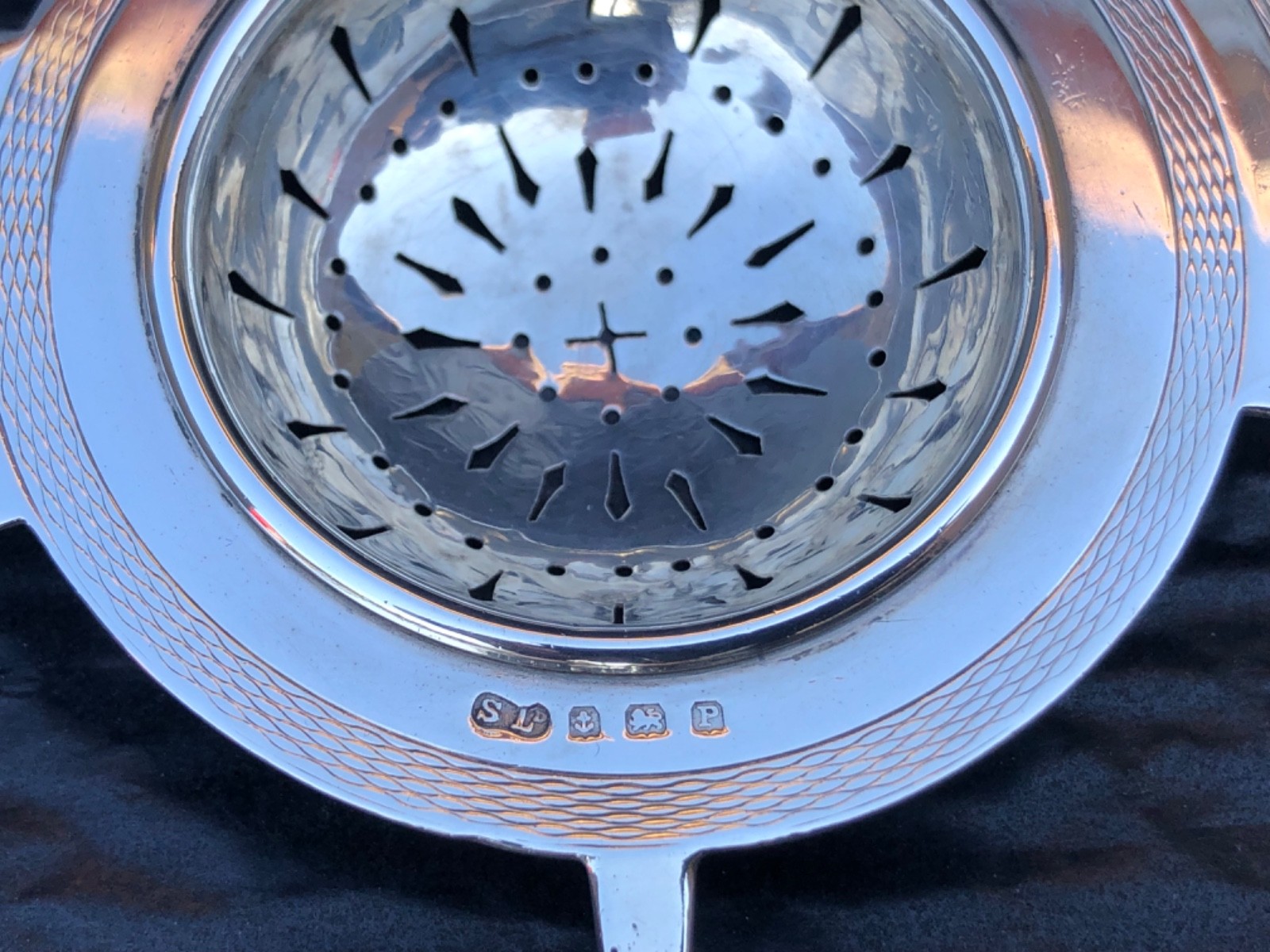 Sterling Silver Tea Strainer by William Suckling & William Chawner (1872/1939).