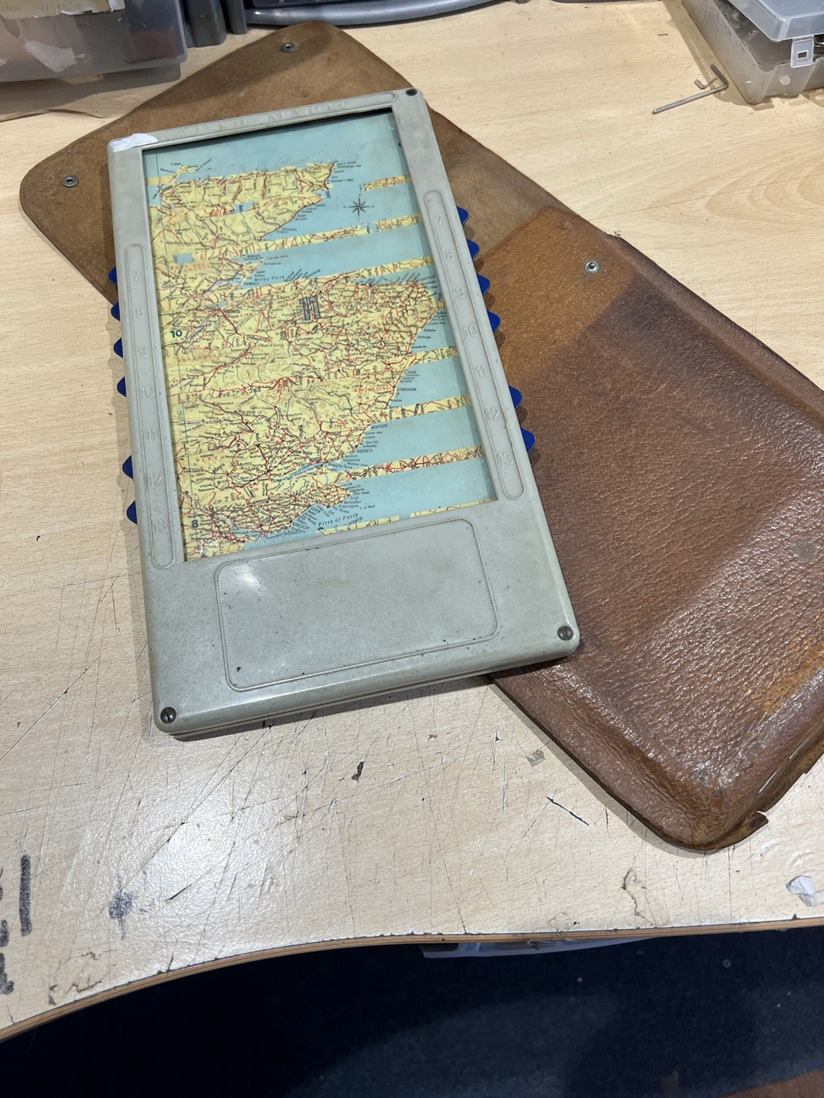 Auto Mapic Road Map of Great Britain 1950-60 With Leather Case Early Version