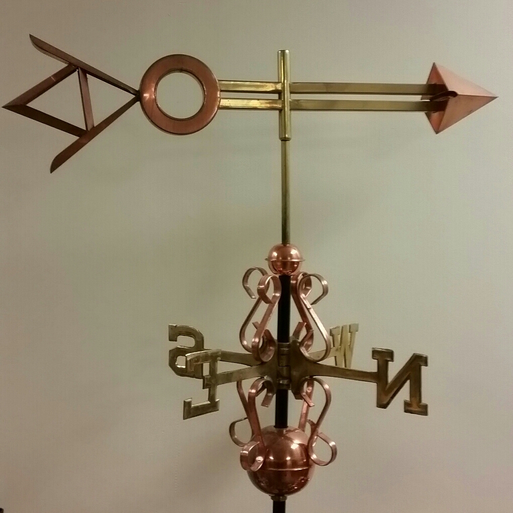 Beautiful unique ARROW COPPER WEATHERVANE, COMPLETE + mount,SHIPS IN ONE DAY !