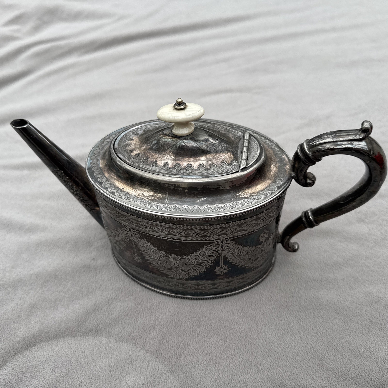 Possibly Elkington & Co or Atkin Brothers Victorian Silver Plated Teapot