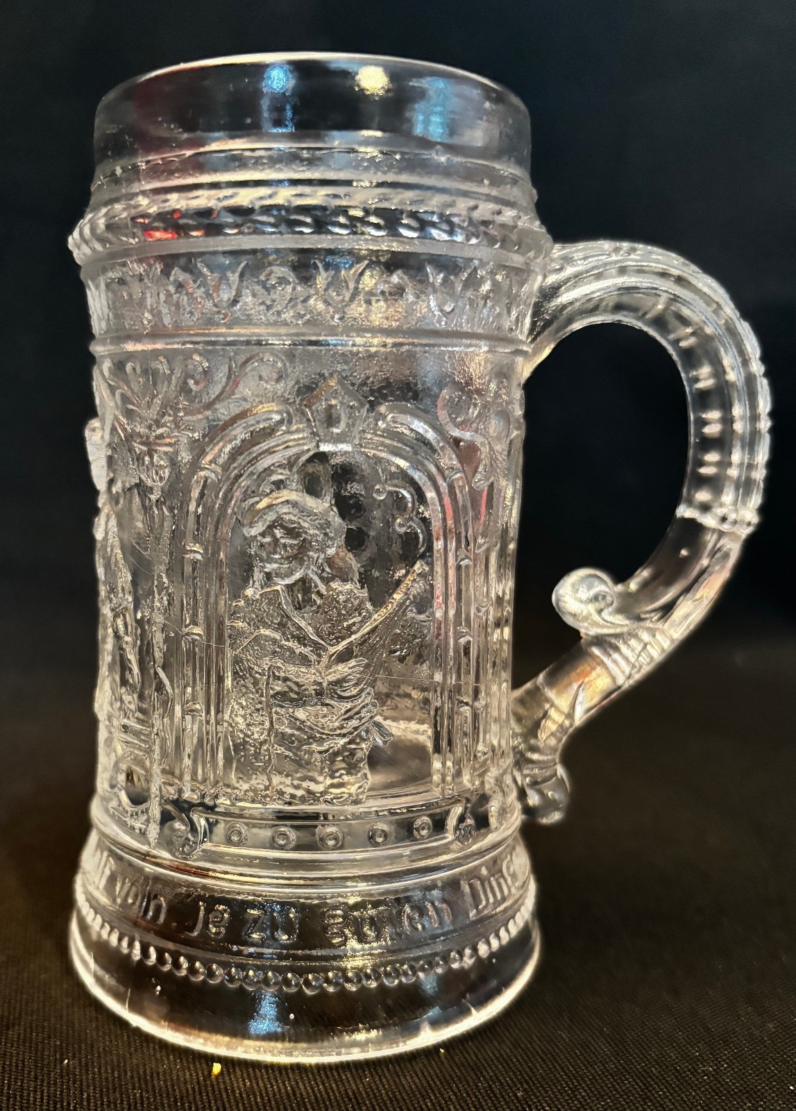 EAPG Antique Pattern SERENADE MUG National McKee Glass #12 Stein 1900