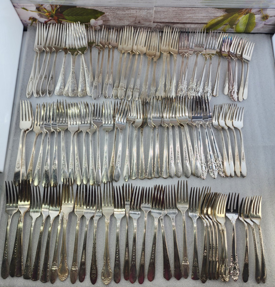 Mixed Vintage Silverplate Lot 100 Forks Restaurant Wedding Mismatched
