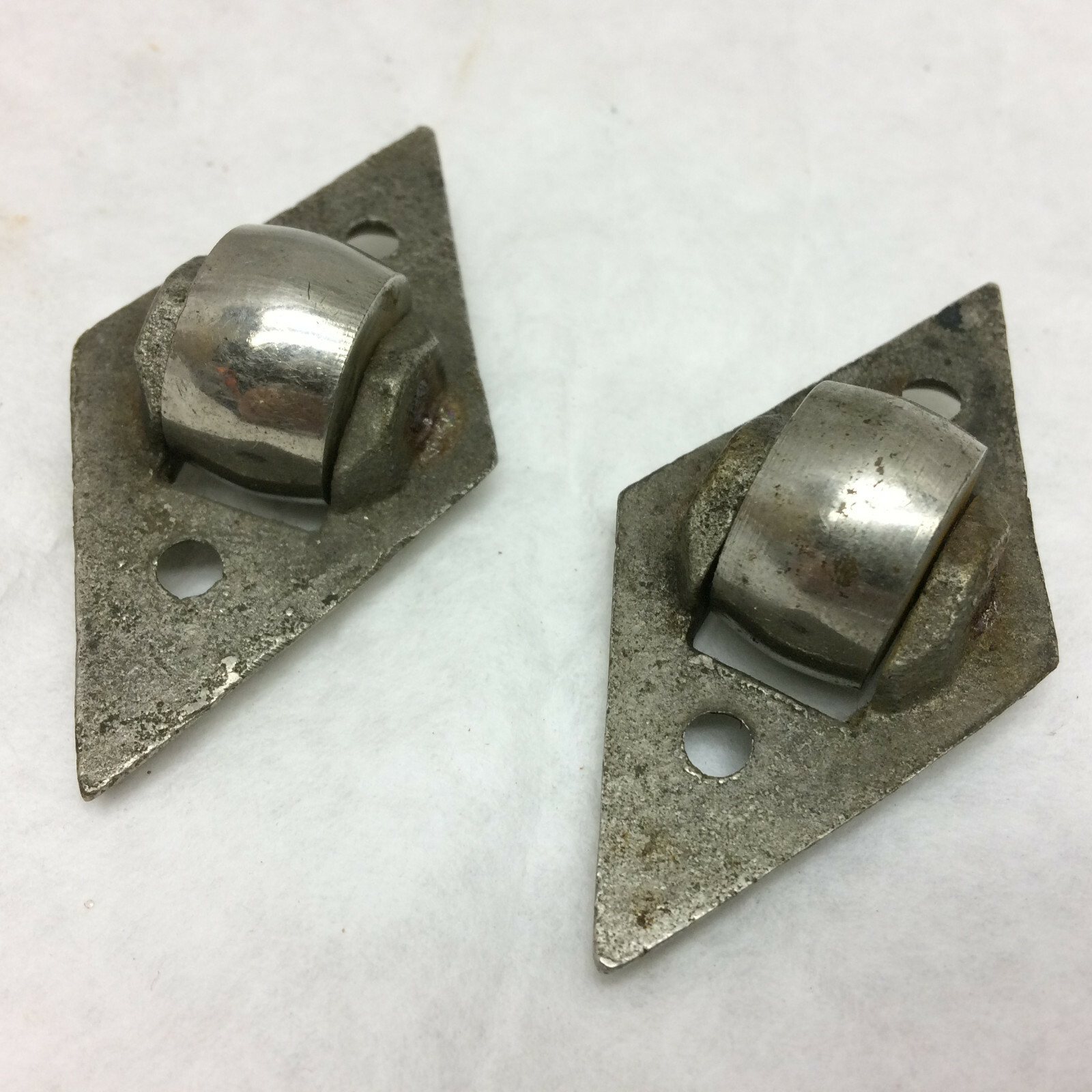 2 Metal Trunk Wheels DIY Project Hardware Nickel Brass Castor