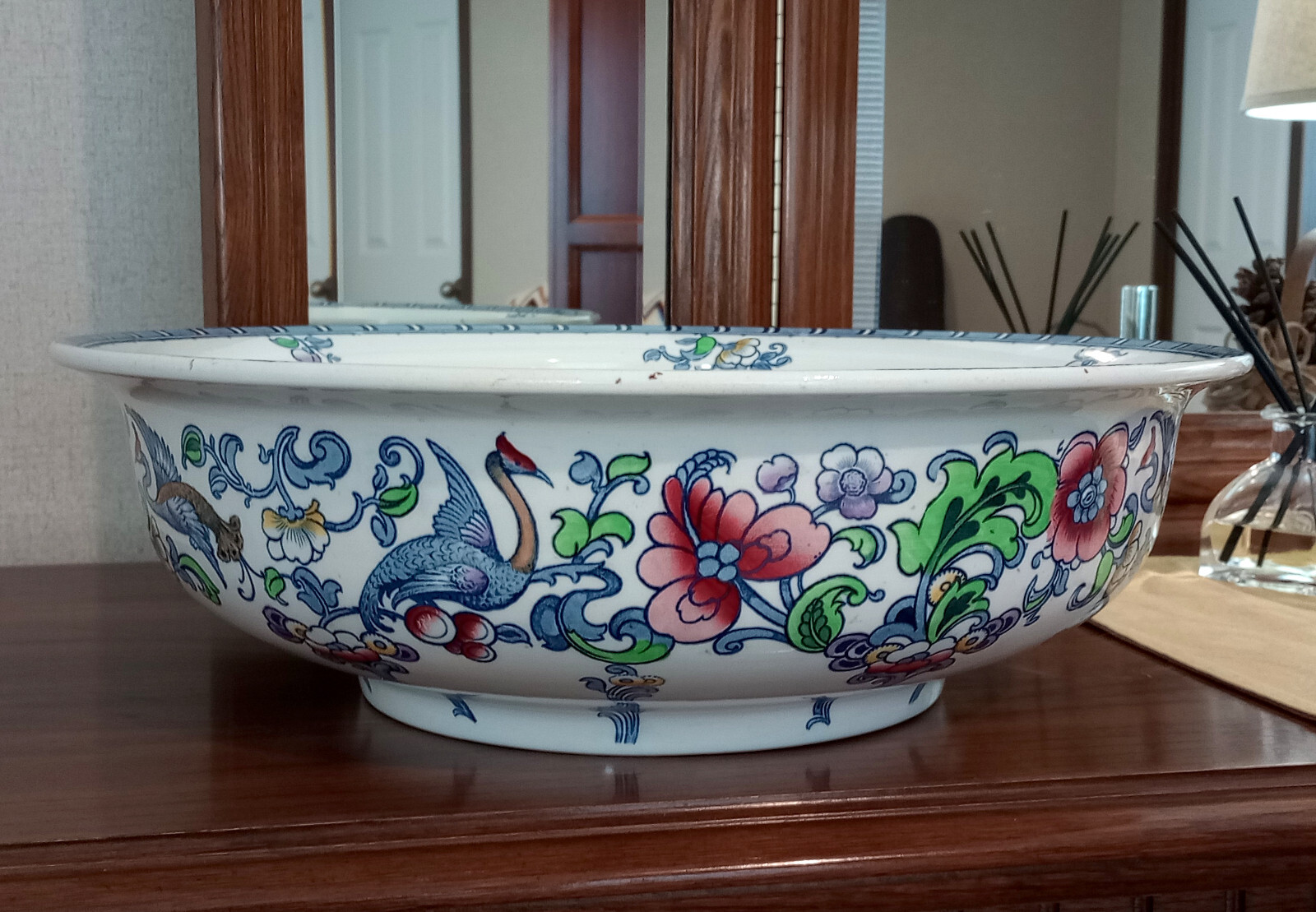 2 pc Antique Water Pitcher & Basin – “Cluny” by Keeling 1912-1936 – England
