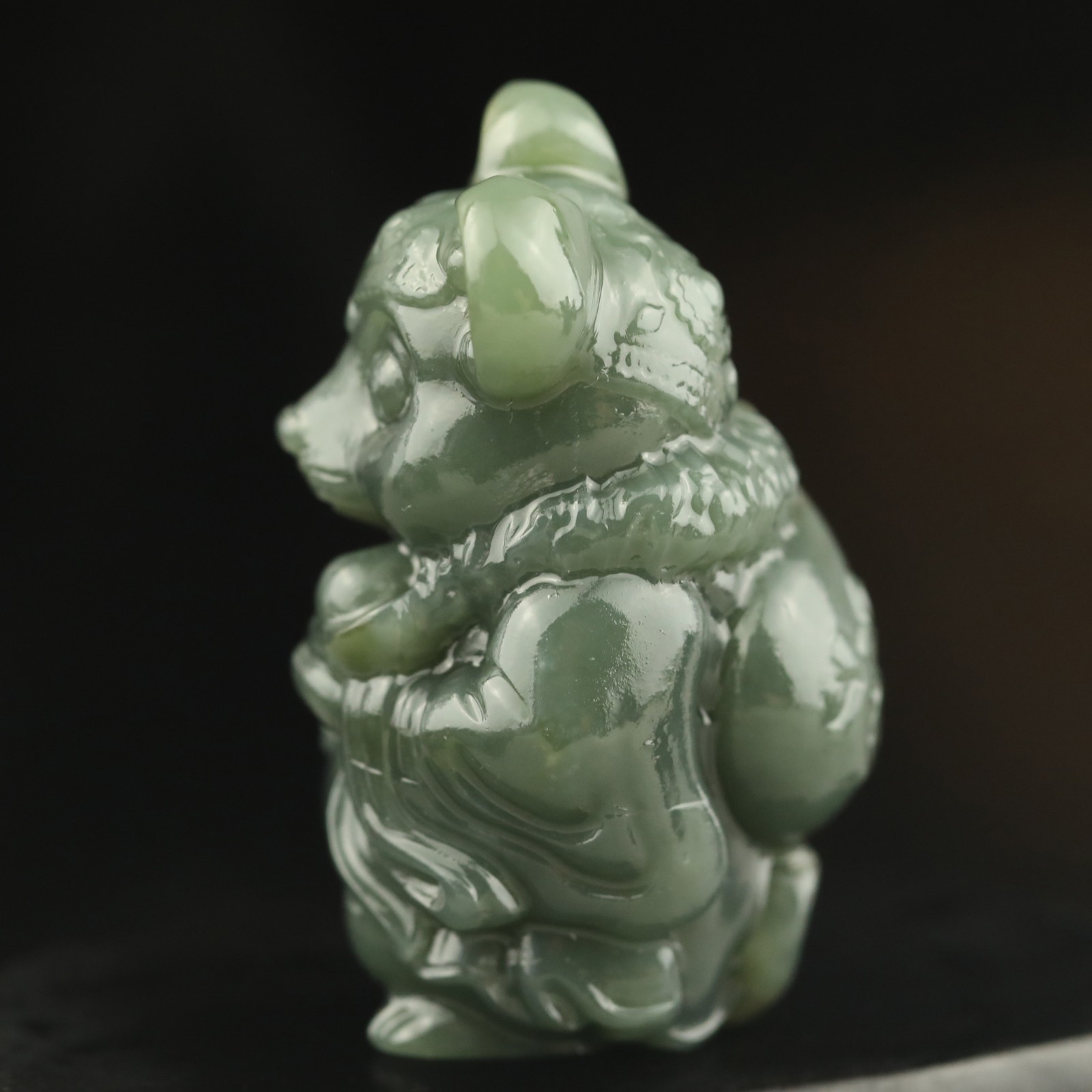 China Natural hetian Jade Hand Carved feng shui Statue mouse rat pendant o