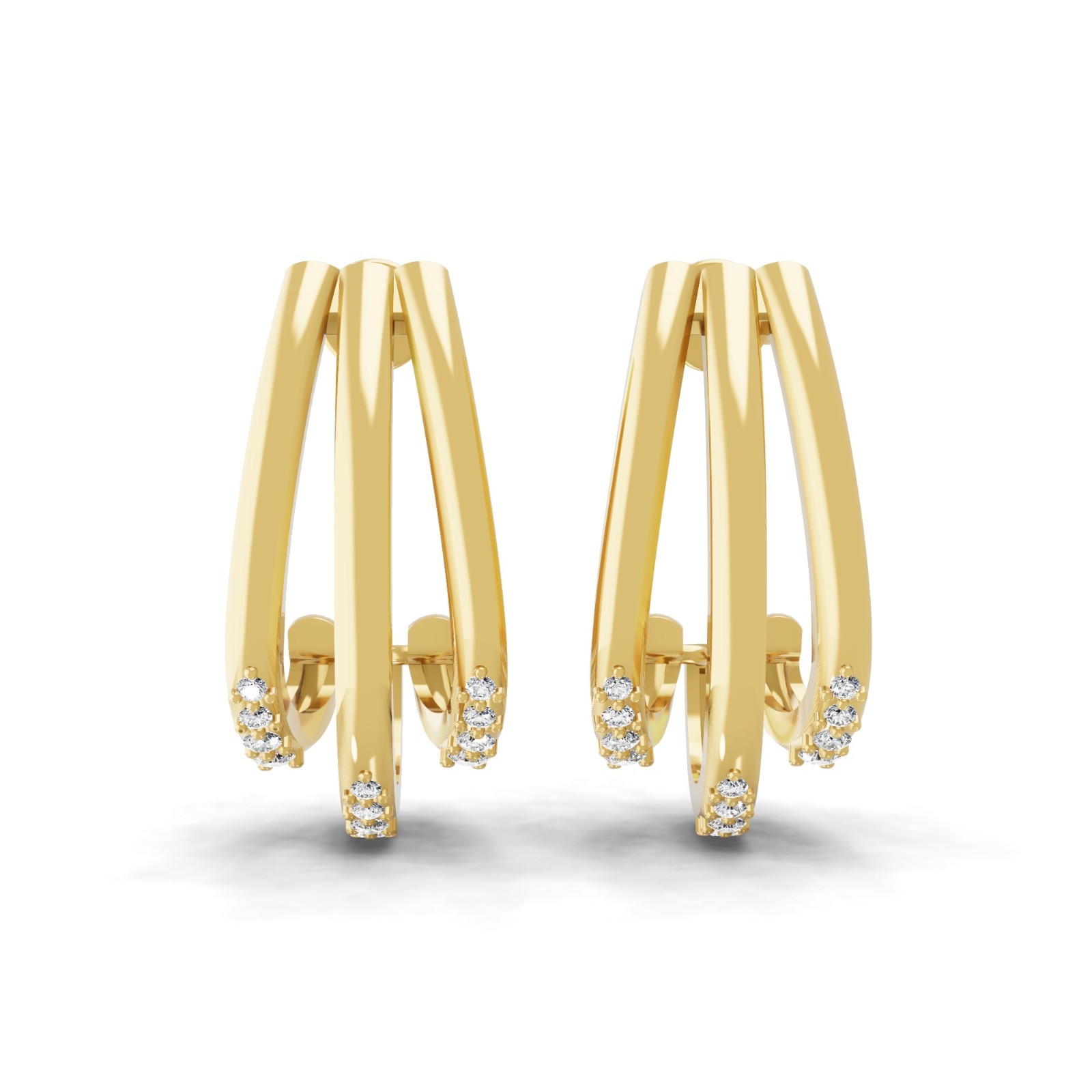 0.23 Ct Round Cut Lab Grown Diamond Huggie Earrings 9K Yellow Gold Jewelry Gift