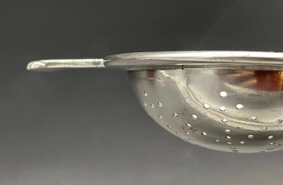 Tuttle Onslow Pattern All Sterling Silver Tea Strainer Over The Cup