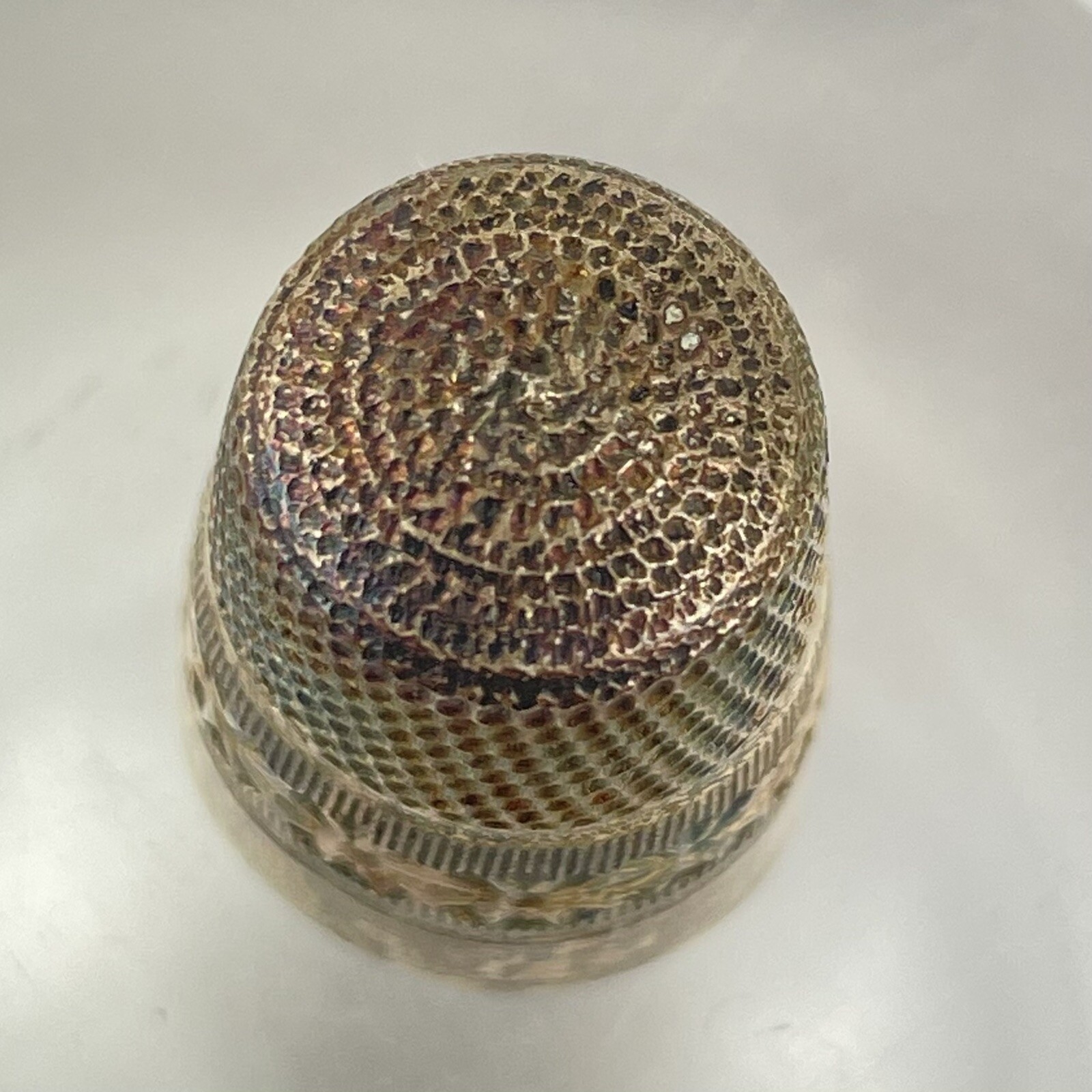 Antique Solid Silver Thimble Size 10 James Fenton 1921