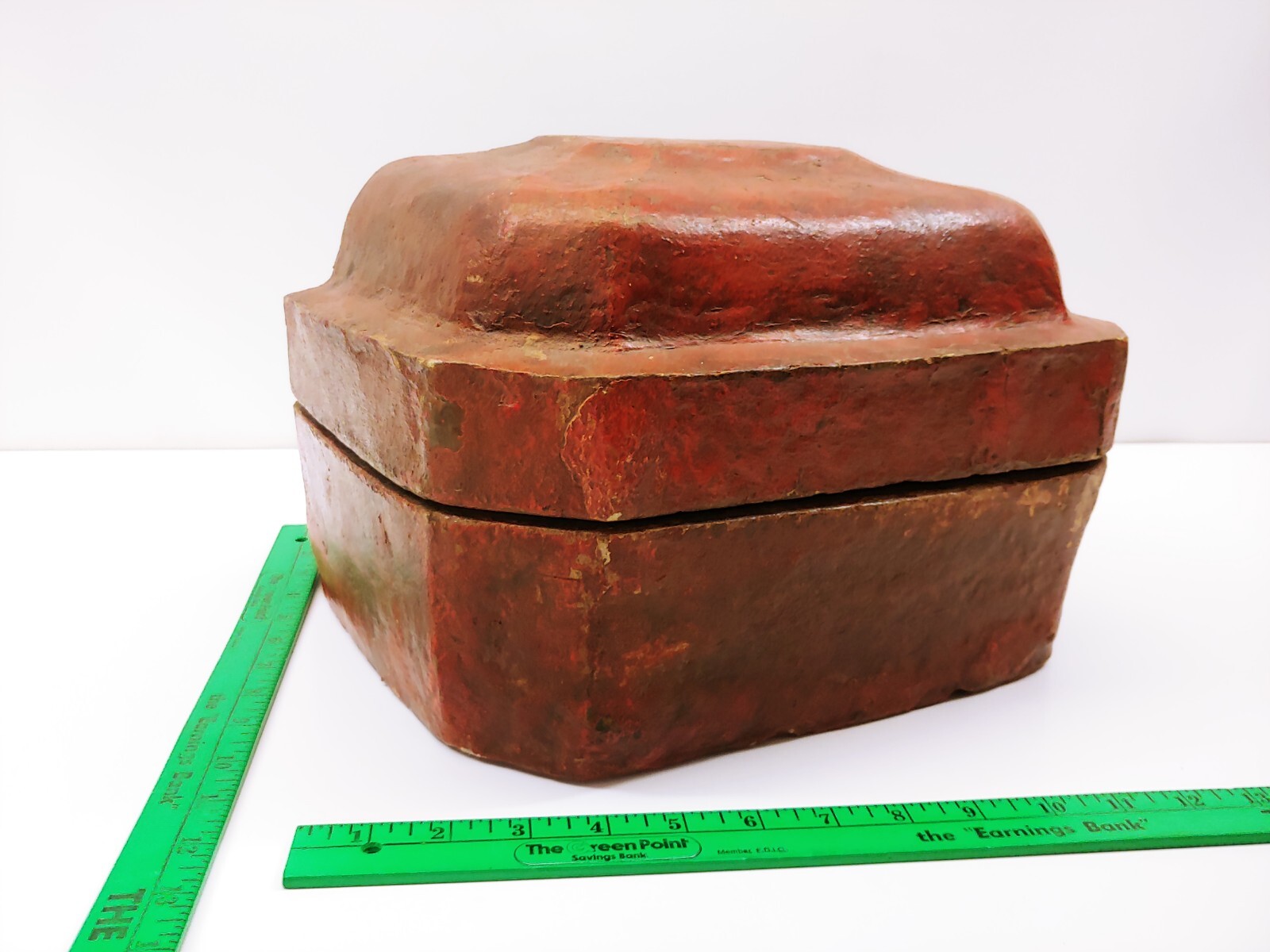 Antique Oriental Top Hat Keepsake Box – Paper Mache / Clay / Plaster Composition