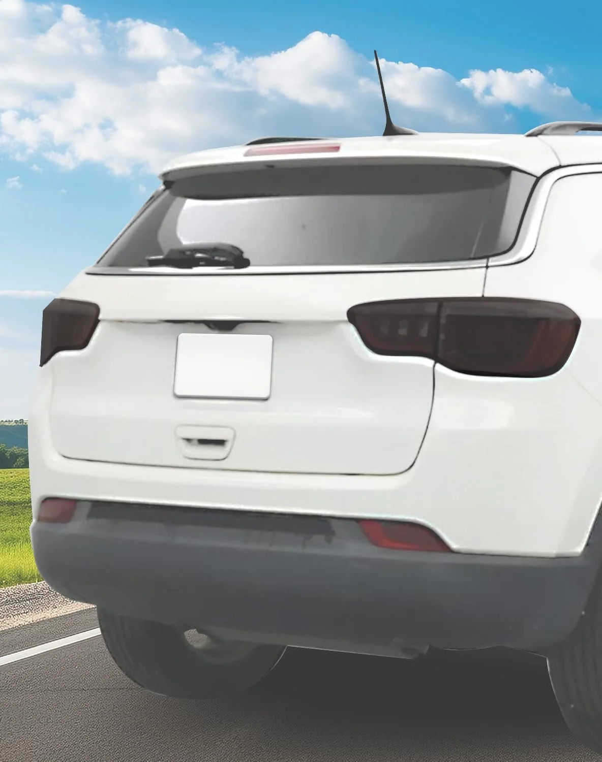 Voodonala Tail Light Cover Compatible with Jeep Compass 2017-2024, Smoke Black R