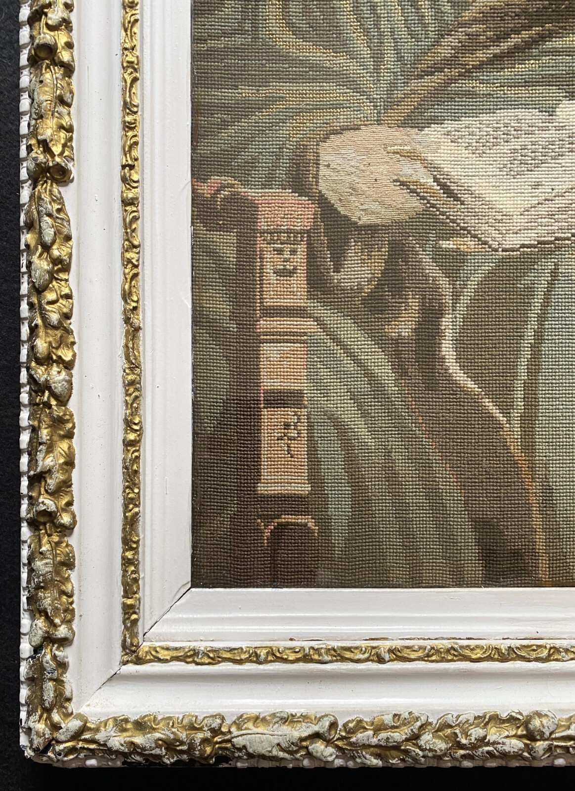 GERMAN BERLIN WOOL WORK TAPESTRY LARGE MID-19TH CENTURY