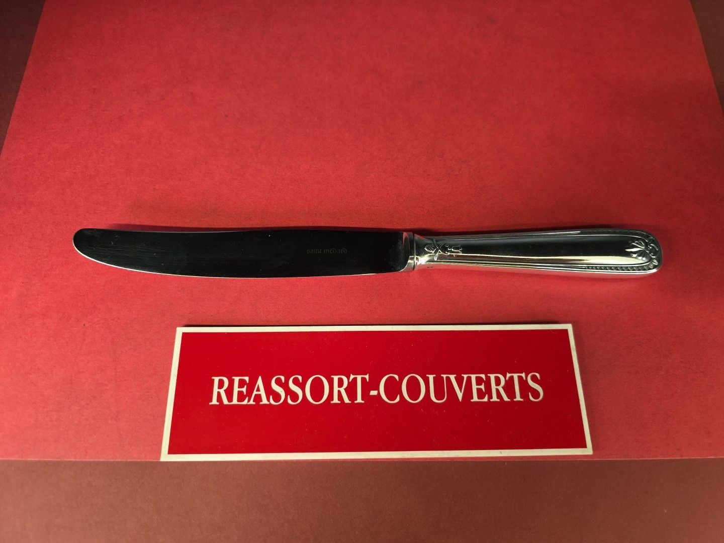 Table Knife 24.5 Cm Recamier Saint Médard Good Condition SILVER PLATED