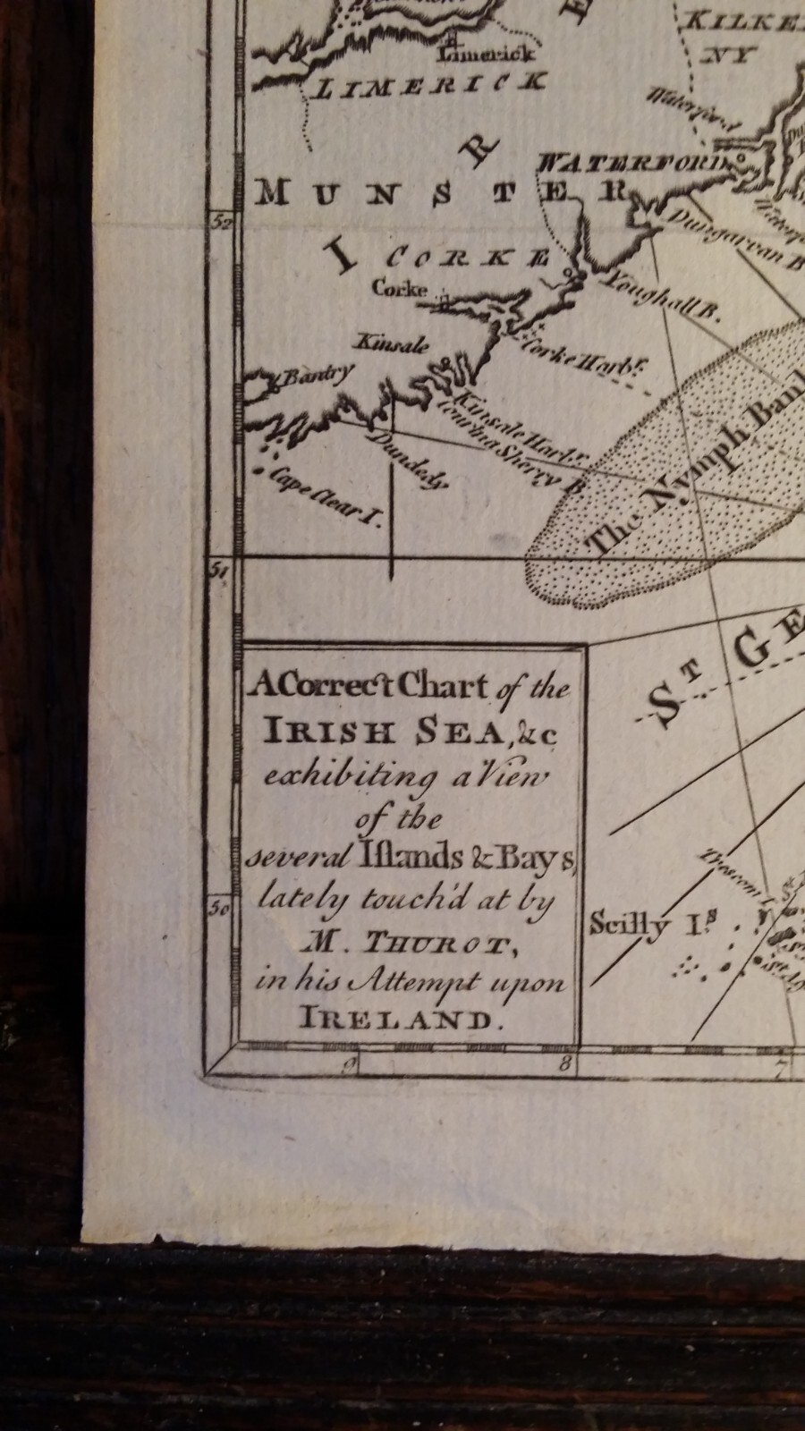 1760 ANTIQUE COPPER PLATE MAP – CORRECT CHART OF THE IRISH SEA – GIBSON