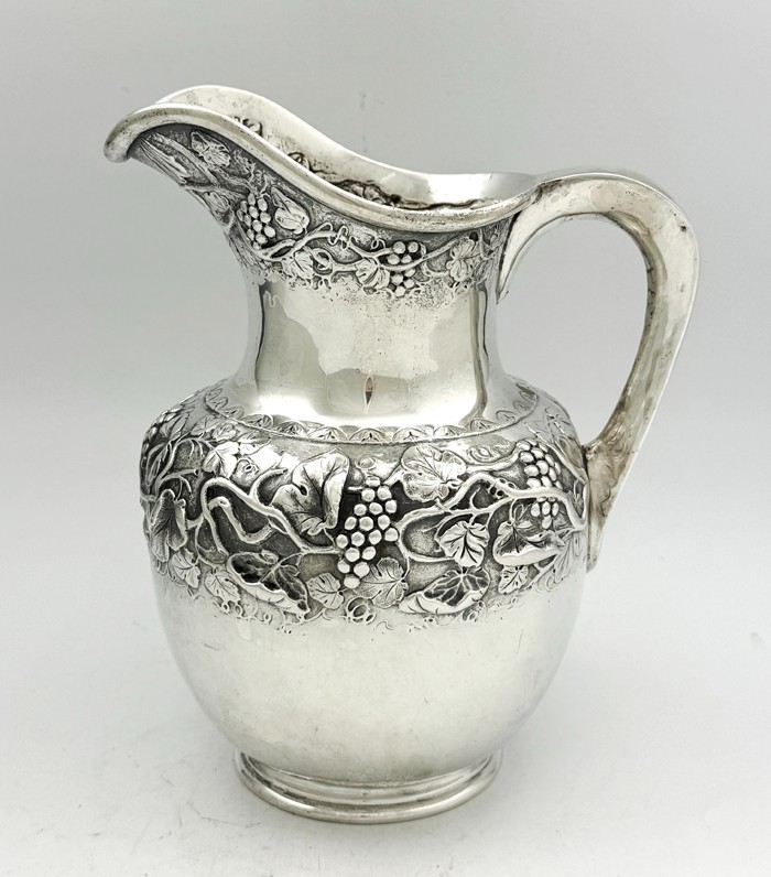 S KIRK Baltimore Sterling Silver PITCHER Grape Motif