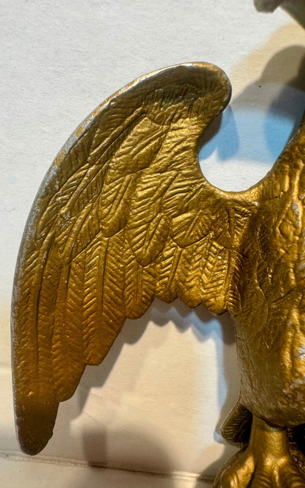 EAGLE FLAG FLAGPOLE AMERICA USA PATRIOTIC FINIAL ORNAMENT CAST METAL BRASS
