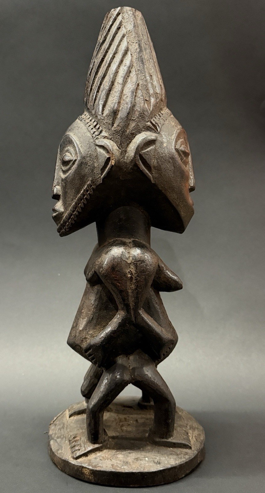Hemba Janus Figure, Belgian Congo, H15 -W6 Inch-20 Century