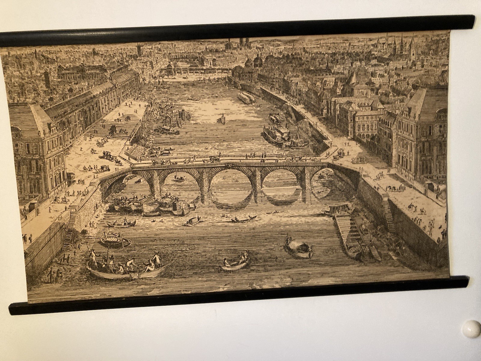 Antique Greeff “LE Louvre” French Wall Tapestry Hanging 52×30.5