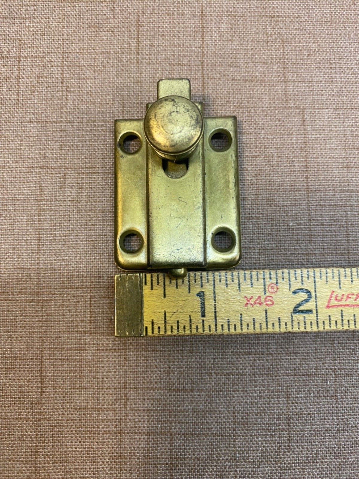 Brass-Door Closure-Slide Closure-Window/Door/Cabinet-Spring Knob- 1 1/4″ x 2″