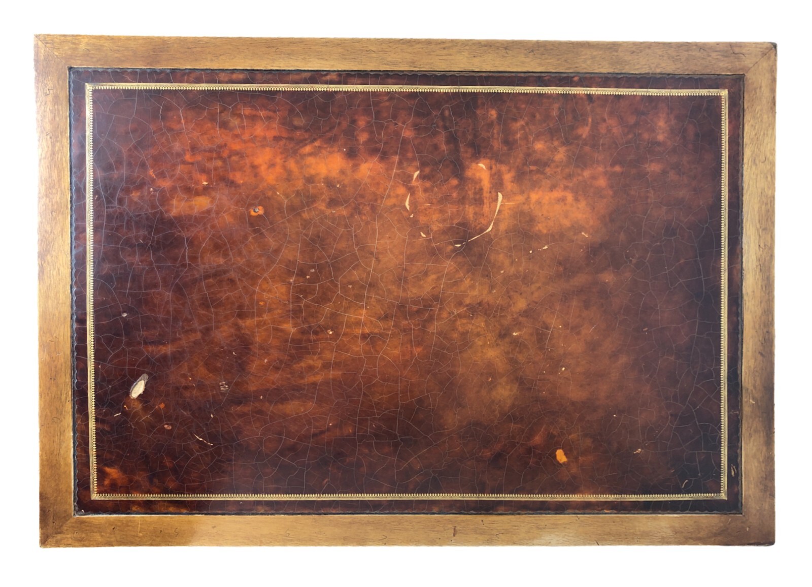 1930s Vintage Weiman Heirloom Leather Top Sheraton Style Table w/ 2 Leaves 412