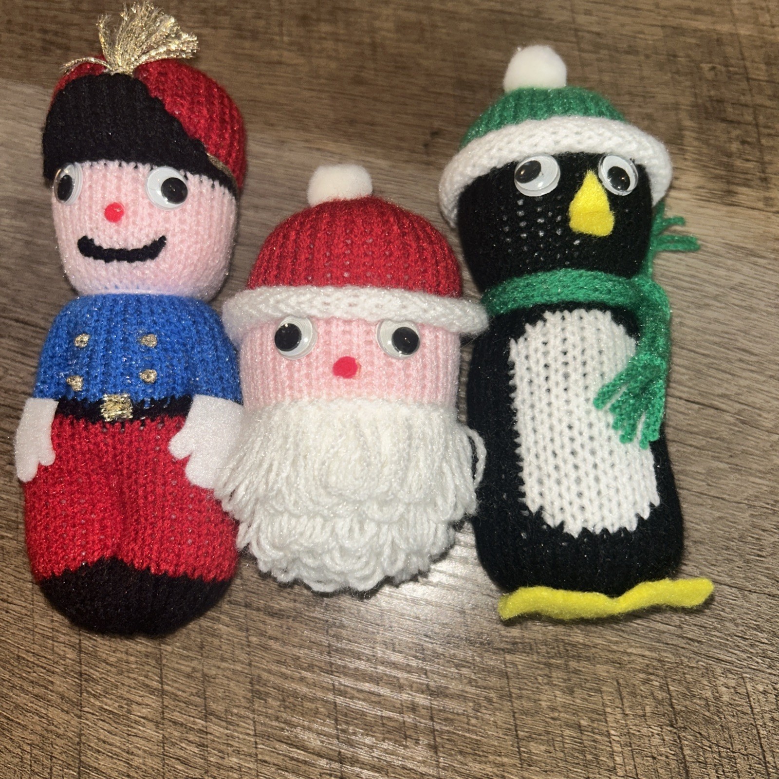 Handmade Primitive Santa Soldiers Penguins Teddy Bear Crochet