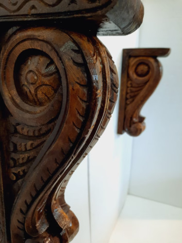 Solid wood corbels Wall Bracket Pair (2 Pcs) Door Entrance Wall Decor Wall Gift