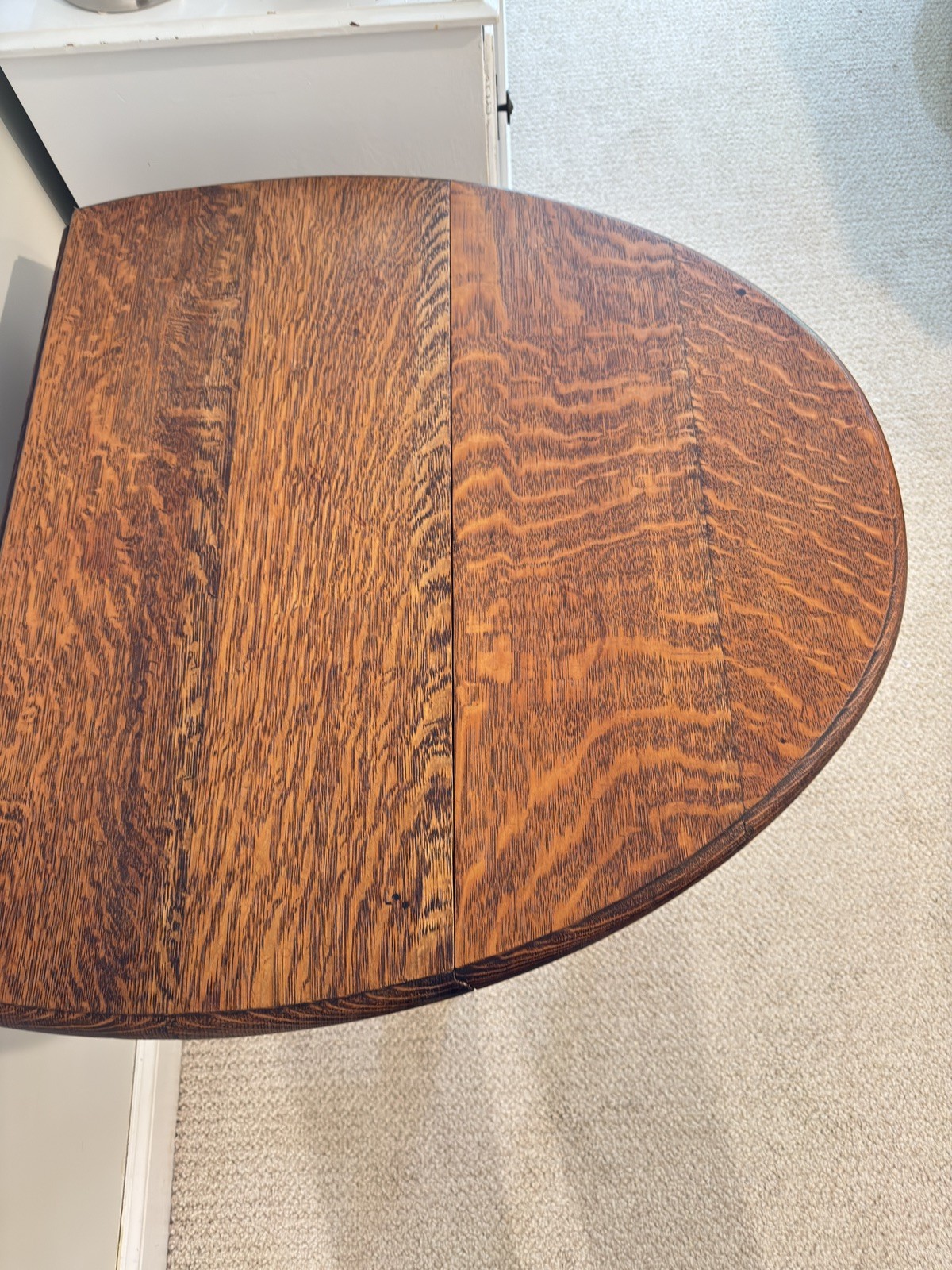 Antique English Table Drop Leaf Gateleg Barley Twist Oak Oval c. 1920-30s