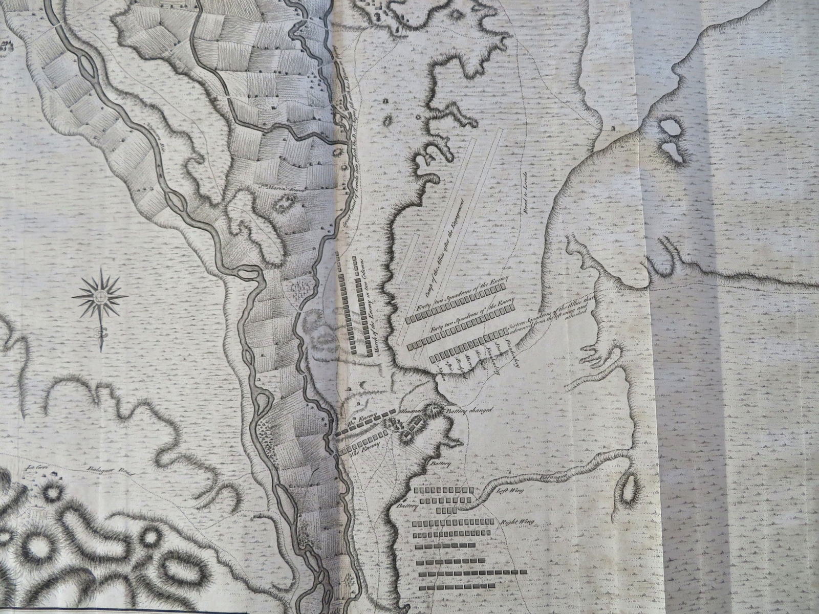 Battle of Almanar War of Spanish Succession 1745 Basire engraved battle map