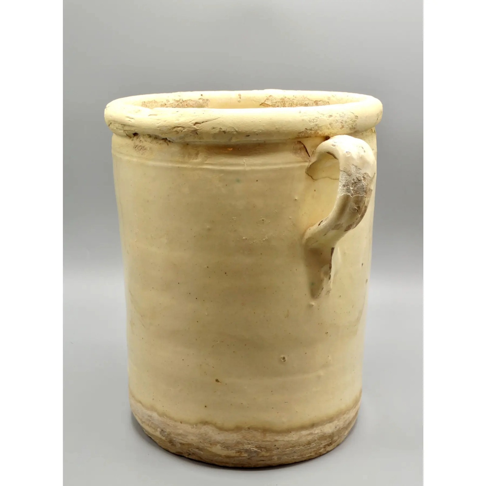 19th-Century Glazed Italian Confit Jar Pot Antique Handcrafted