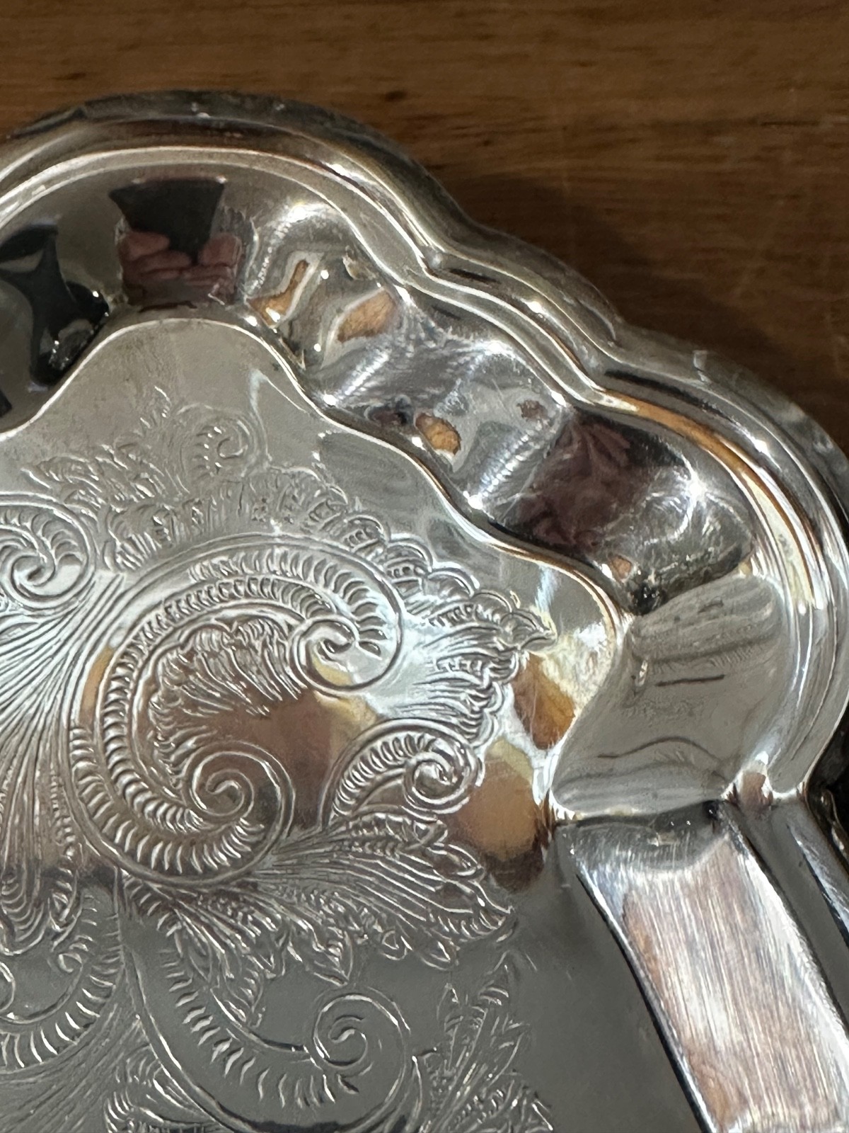 FB Rogers Ornate Silver Plated Large Serving Tray Footed Butler Handles 23×13 IS