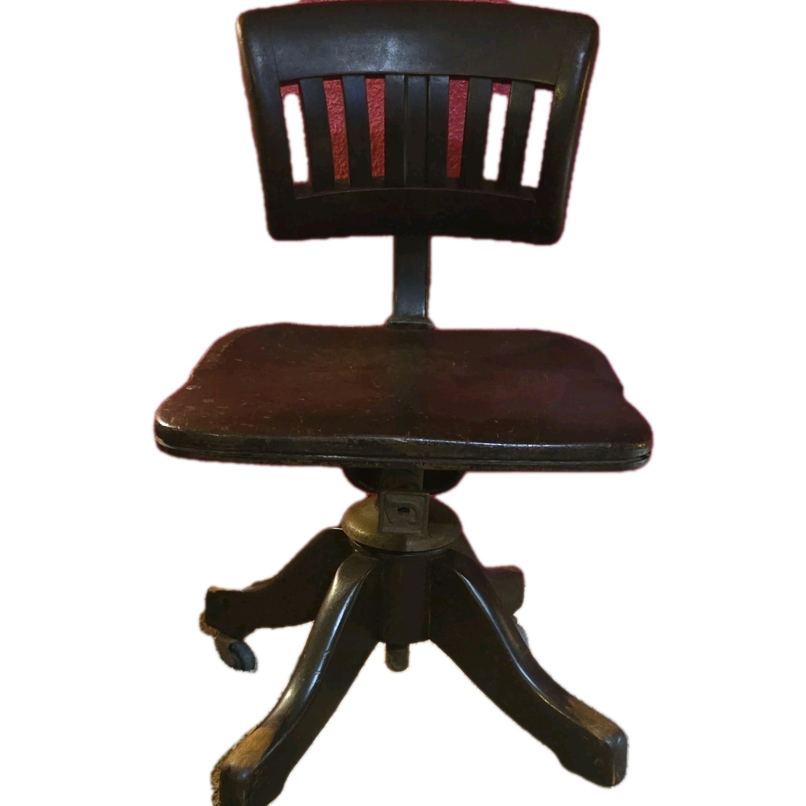 Kendrick Furniture Co. Antique Banker’s Chair Wood Veneer Brown 1900
