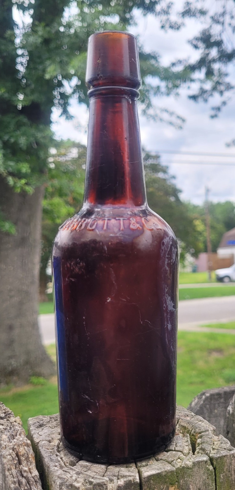 Vintage C.W. ABBOTT & CO BALTIMORE ABBOTT’S BITTERS Amber Brown Bottle