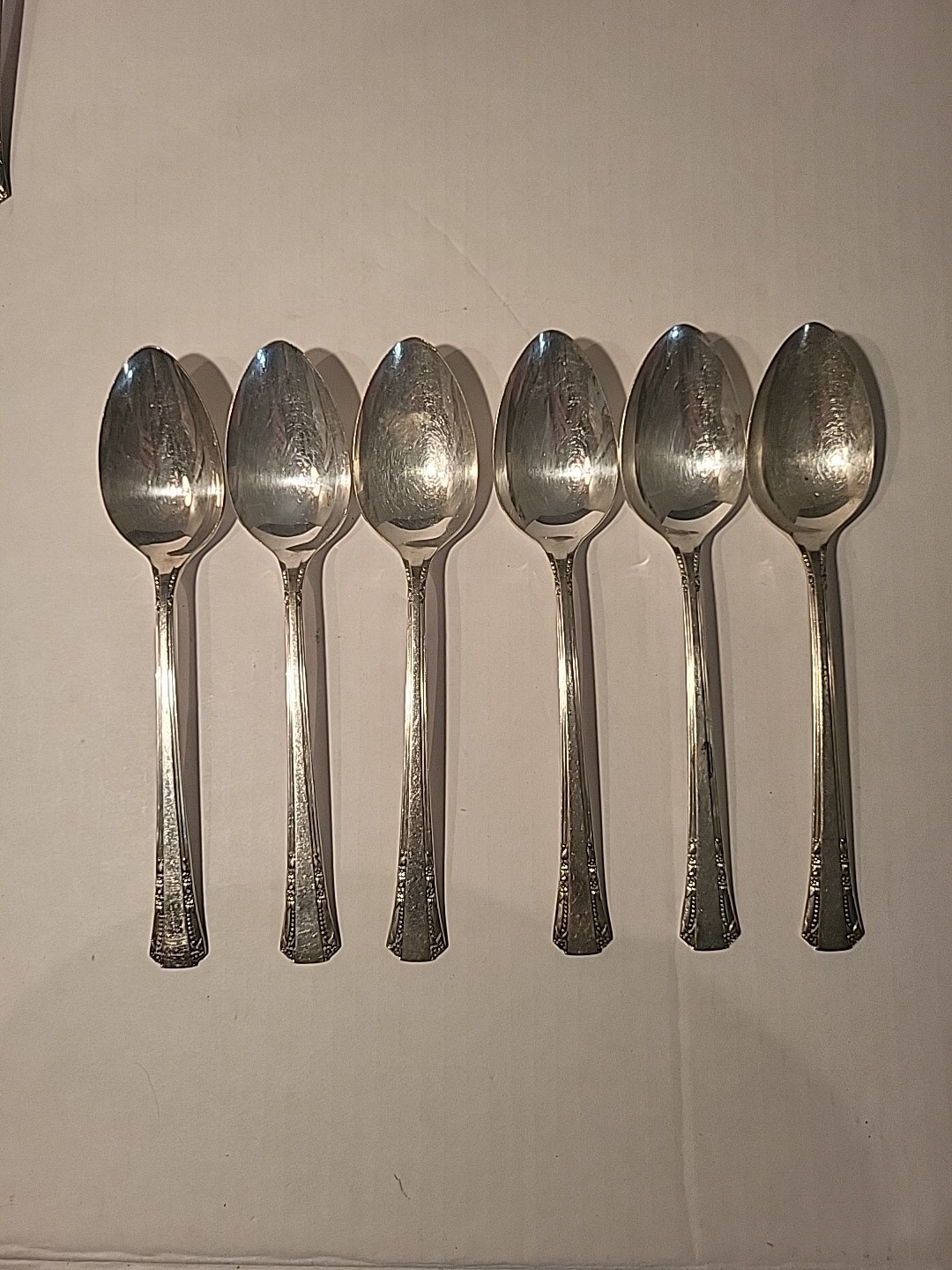 Vintage MAR 1881 Rogers Oval Onieda Silverplate Soup Spoons Flatware Set Of 6