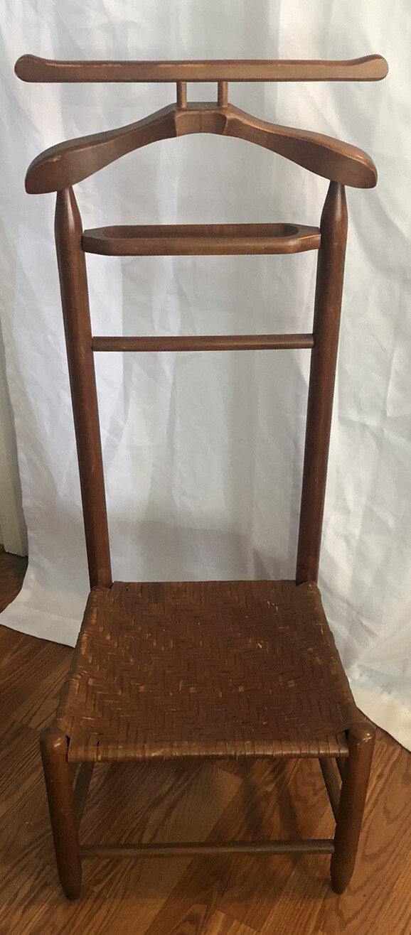 Mid-century Men’s Valet Chair Woven Seat 48″ Tall. Pick Up Only Birmingham, AL