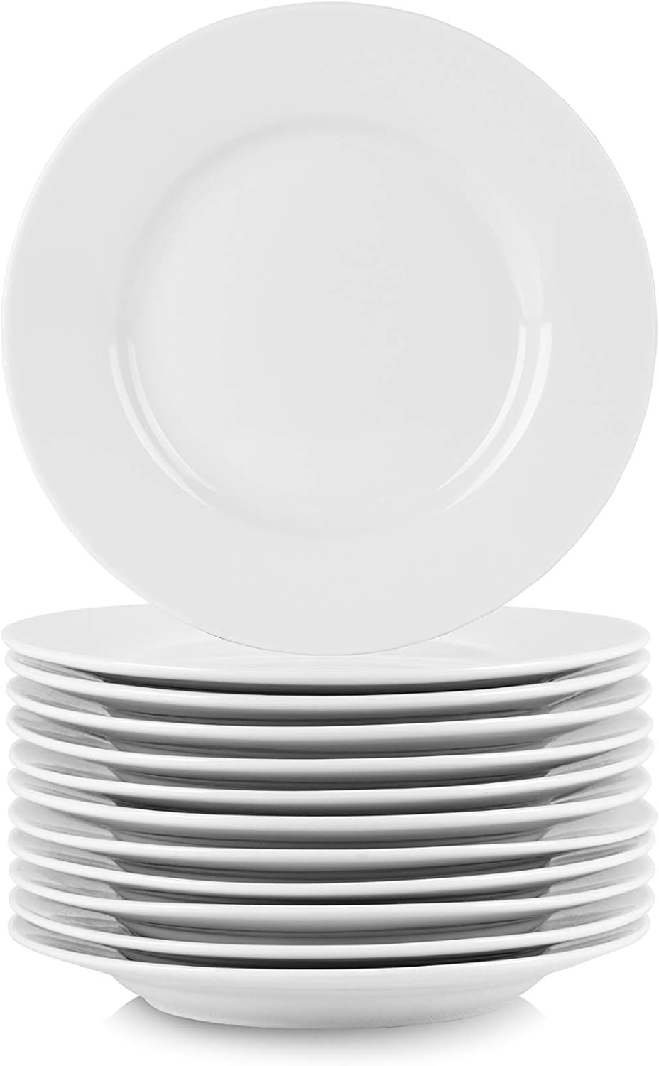 10 Strawberry Street 6″ Catering Round Appetizer Plate, Set of 12,White