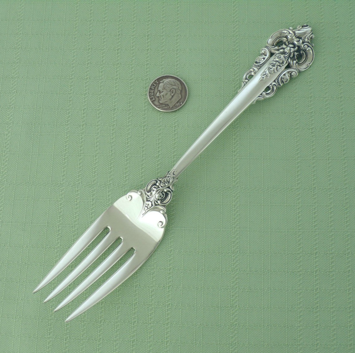 WALLACE Sterling Silver GRANDE BAROQUE Dessert SALAD FORK 6 1/2″ Long 43 Grams