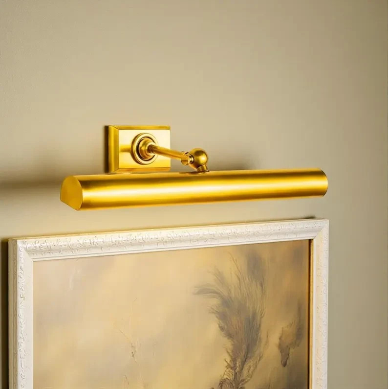Vintage Brass Picture Light, Adjustable Wall Art Lamp, Antique Gallery Sconce