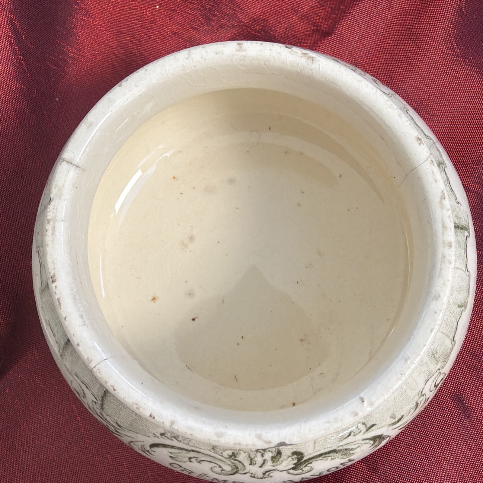 BARBER’S ANTIQUE SHAVING CREAM POT WITH LID FROM ROGER & GALLET FRENCH PERFUMERS