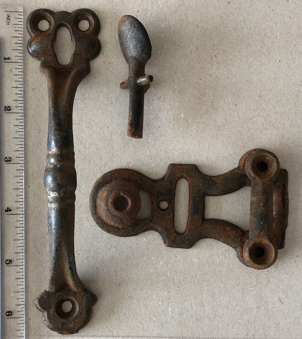 Antique Door Thumb Latch Handle Partial Set – Cast Iron