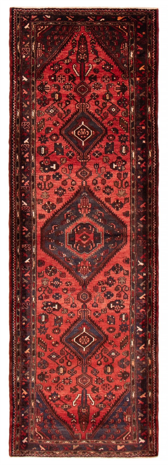 3’3″ x 10’4″ Vintage Hand-knotted Runner Rug Traditional Oriental Wool Carpet