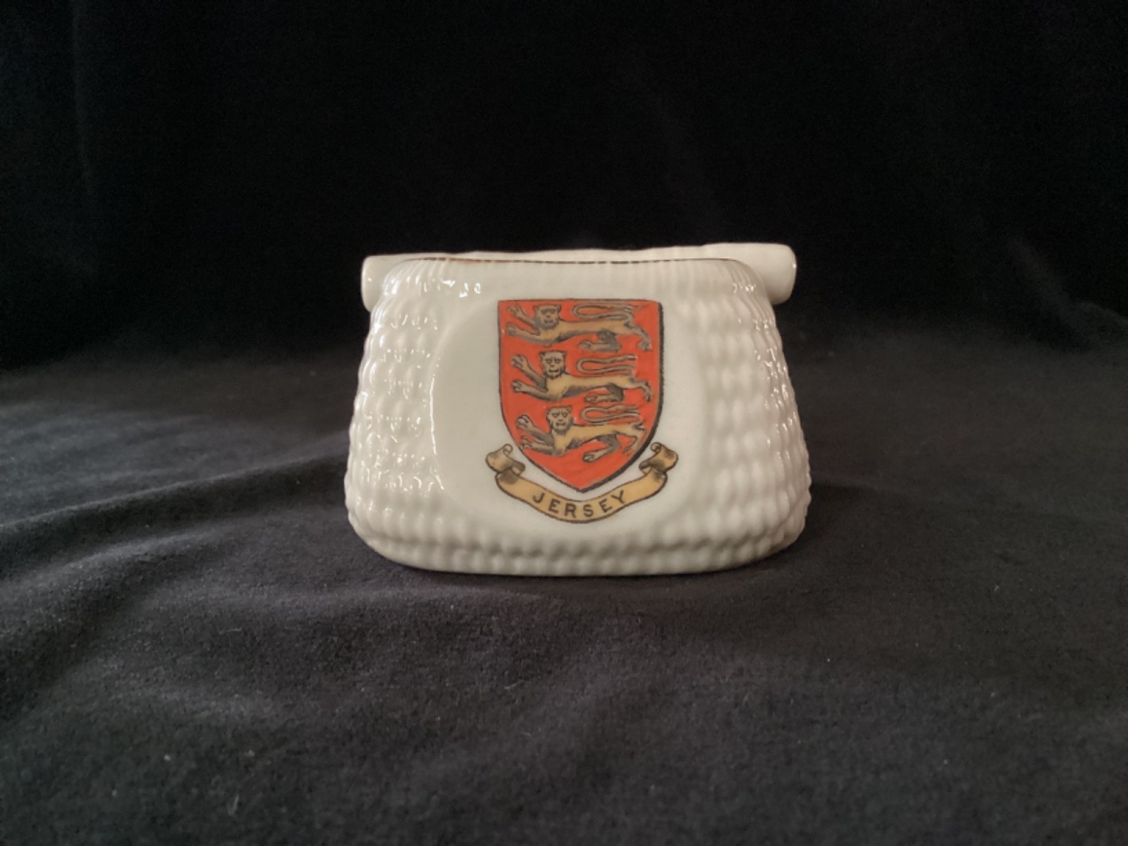 Antique – Crested Ware – W.H. Goss – Minature Jersey Fish Basket