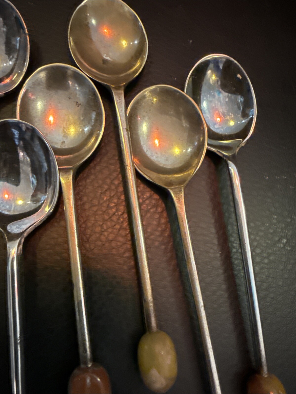 10 Silver Plate Coffee Bean Spoons