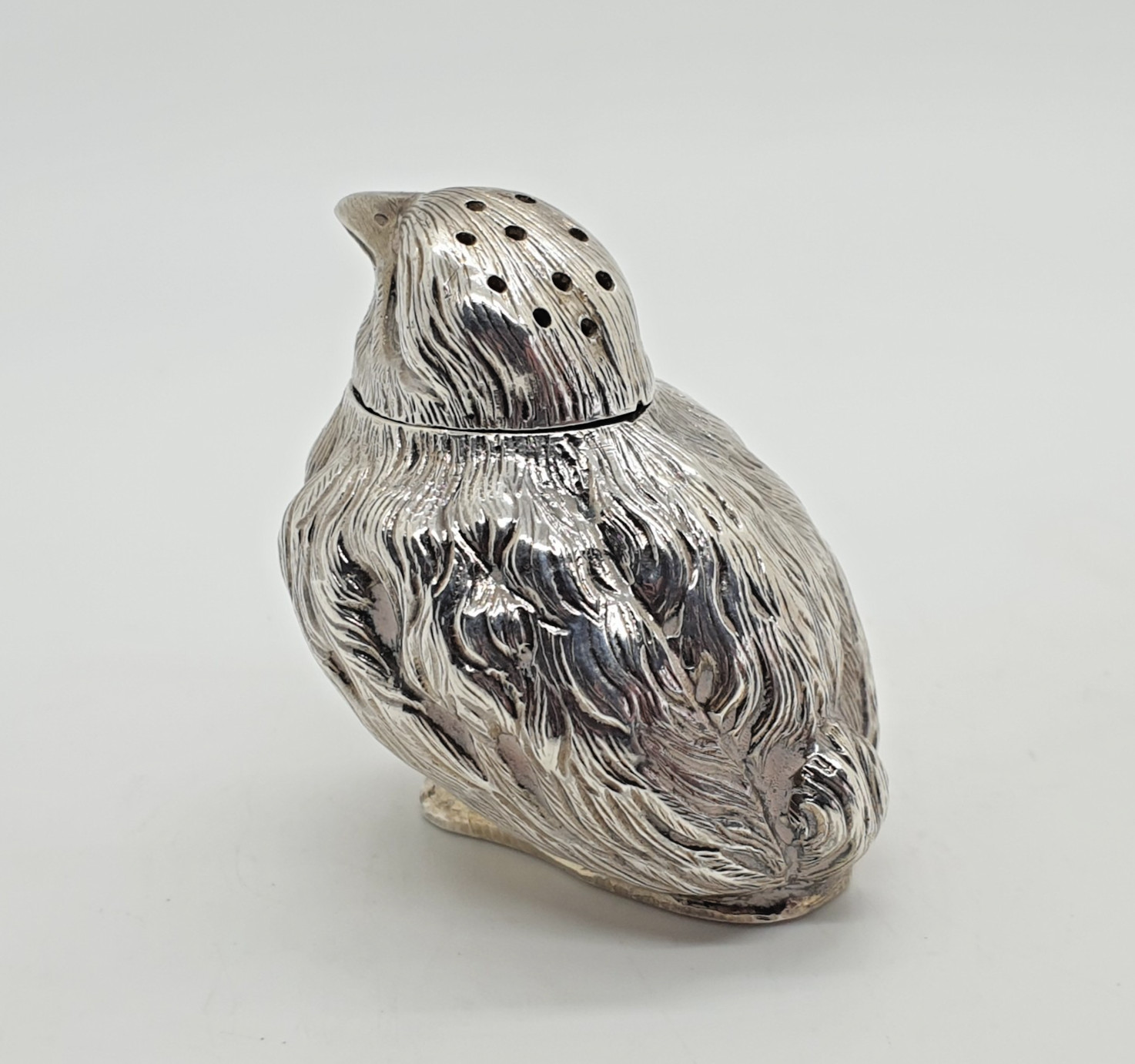 Victorian Sterling Silver Chick Pepper Pounce Pot by Thomas Johnson II 1882