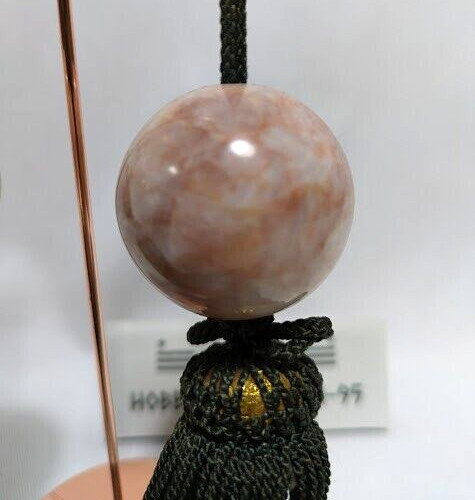 Premium Onyx (Shima Agate) Scroll Weights with Pink Stone and Dark Green Tassels